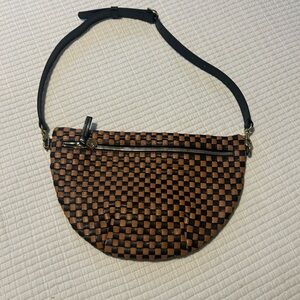 Clare V Checkered Black and Brown Grande Fanny